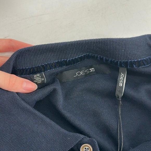 Joe's Jeans Blue Knit Short Sleeve Collared Classic Polo Shirt Size Medium NWT - Picture 3 of 10